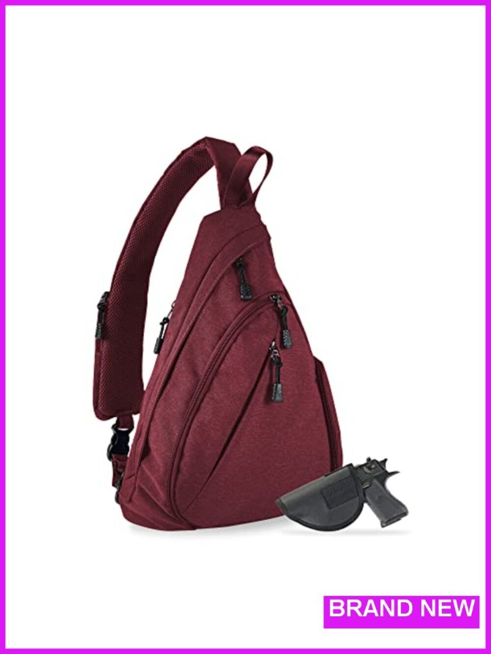 Concealed Carry Sling Backpack Crossbody Shoulder Bag Water-Resistant Nylon